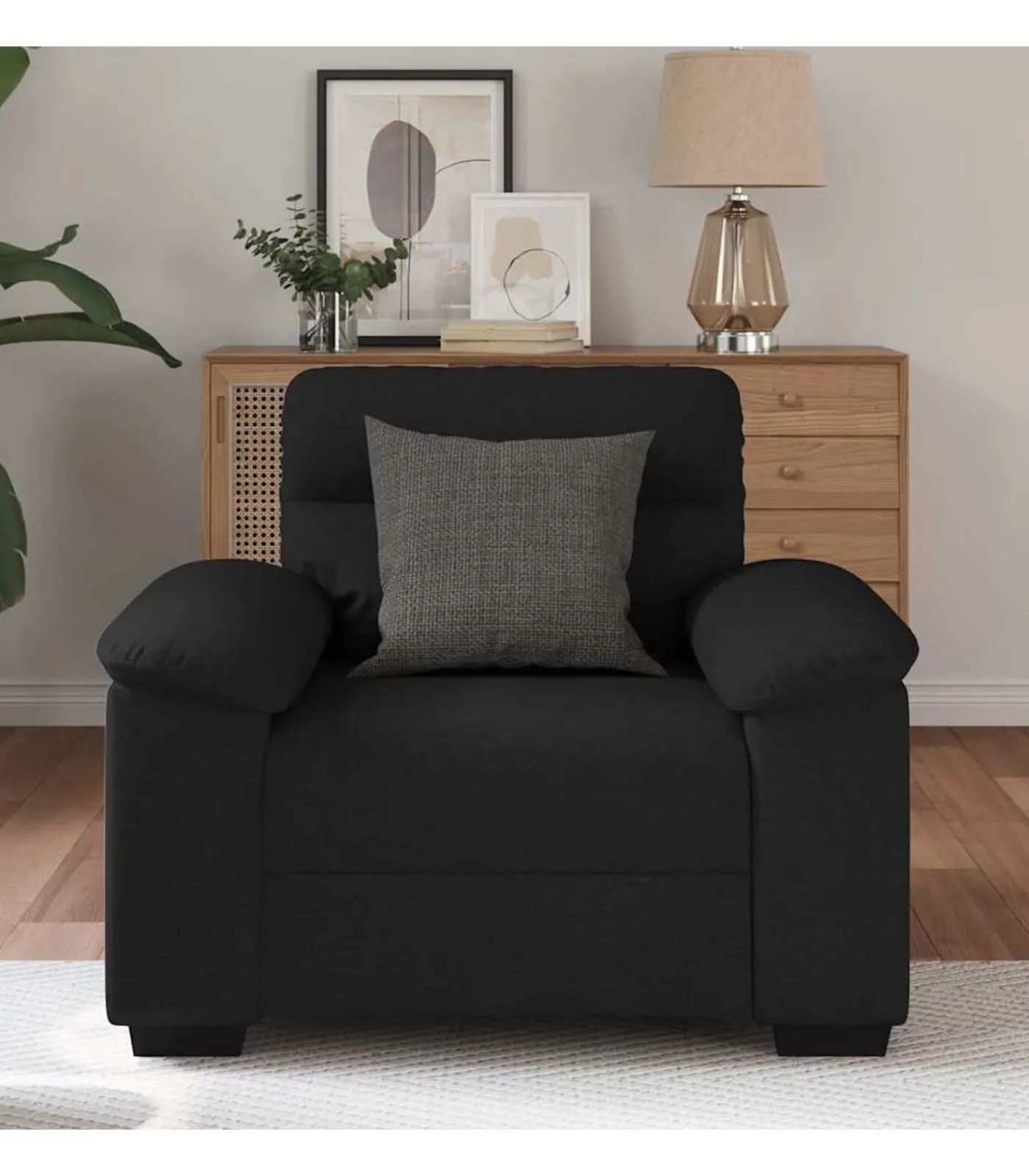 Discount Fauteuil 60 cm stof zwart Zetels