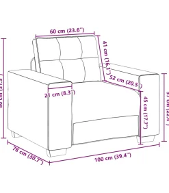 vidaXL Fauteuil 60 cm stof zwart