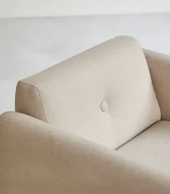 Best Fauteuil Bjorn in massief eiken en ecru stof, 1-zit Zetels