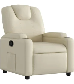 vidaXL Fauteuil verstelbaar kunstleer crèmekleurig