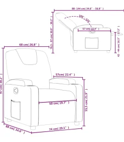 vidaXL Fauteuil verstelbaar kunstleer crèmekleurig