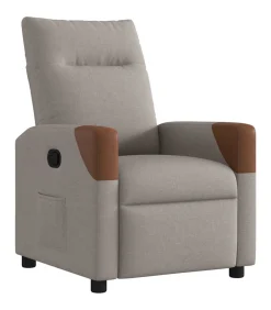 vidaXL Fauteuil verstelbaar stof taupe