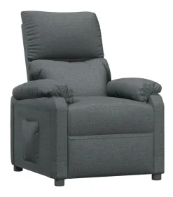 vidaXL Fauteuil verstelbaar stof donkergrijs