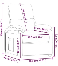 vidaXL Fauteuil verstelbaar stof donkergrijs
