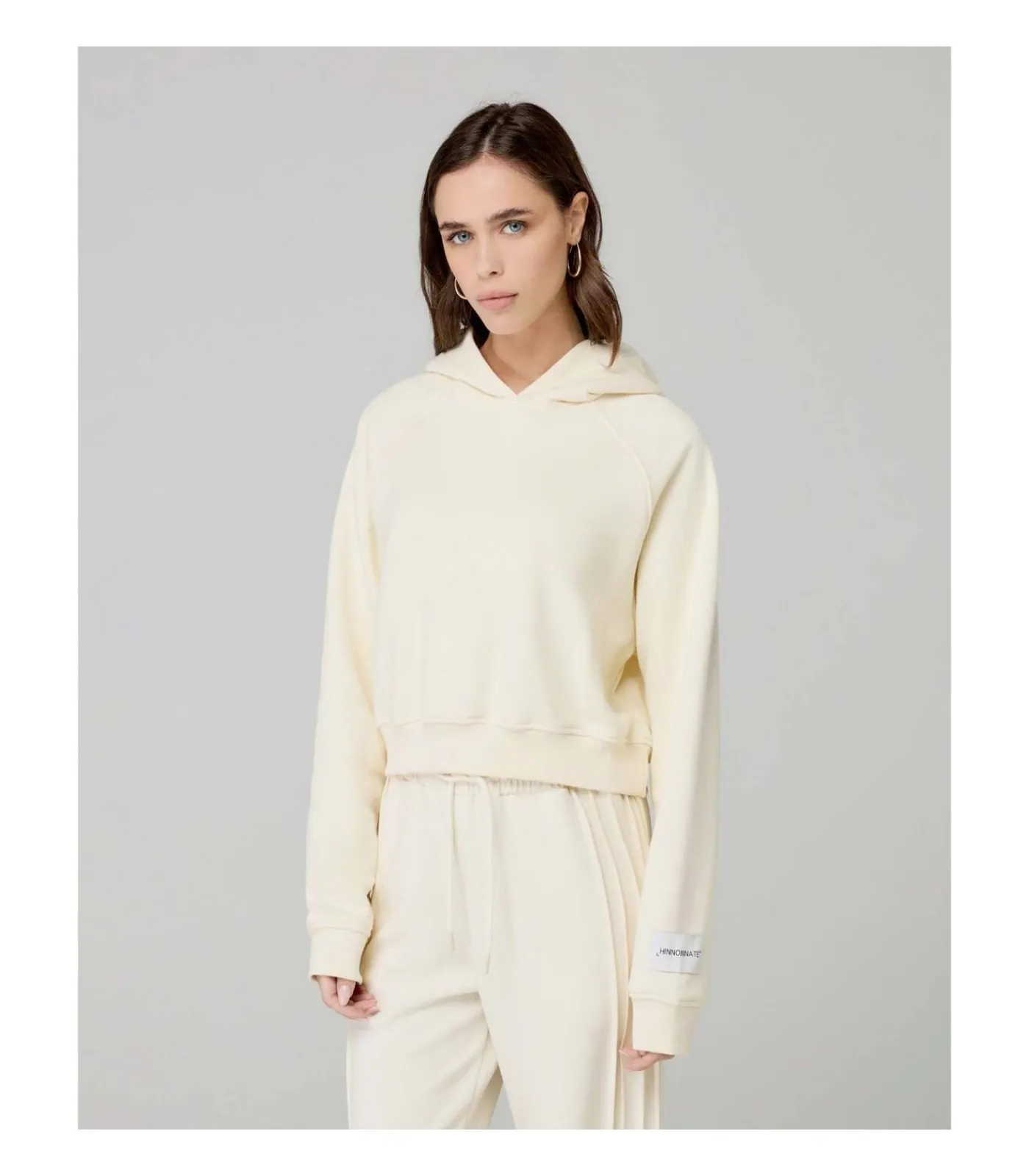 DAMES HINNOMINATE Felpa Cappuccio A Scatoletta Con Manica Raglan