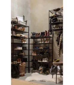 WOOOD Ferro Schoenenrek - Metaal - Zwart - 80x85x35