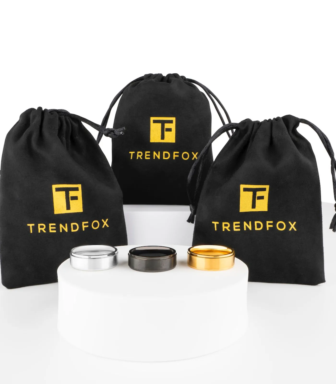 Heren TrendFox Fidget Ring - Spinner - Zwart - Staal