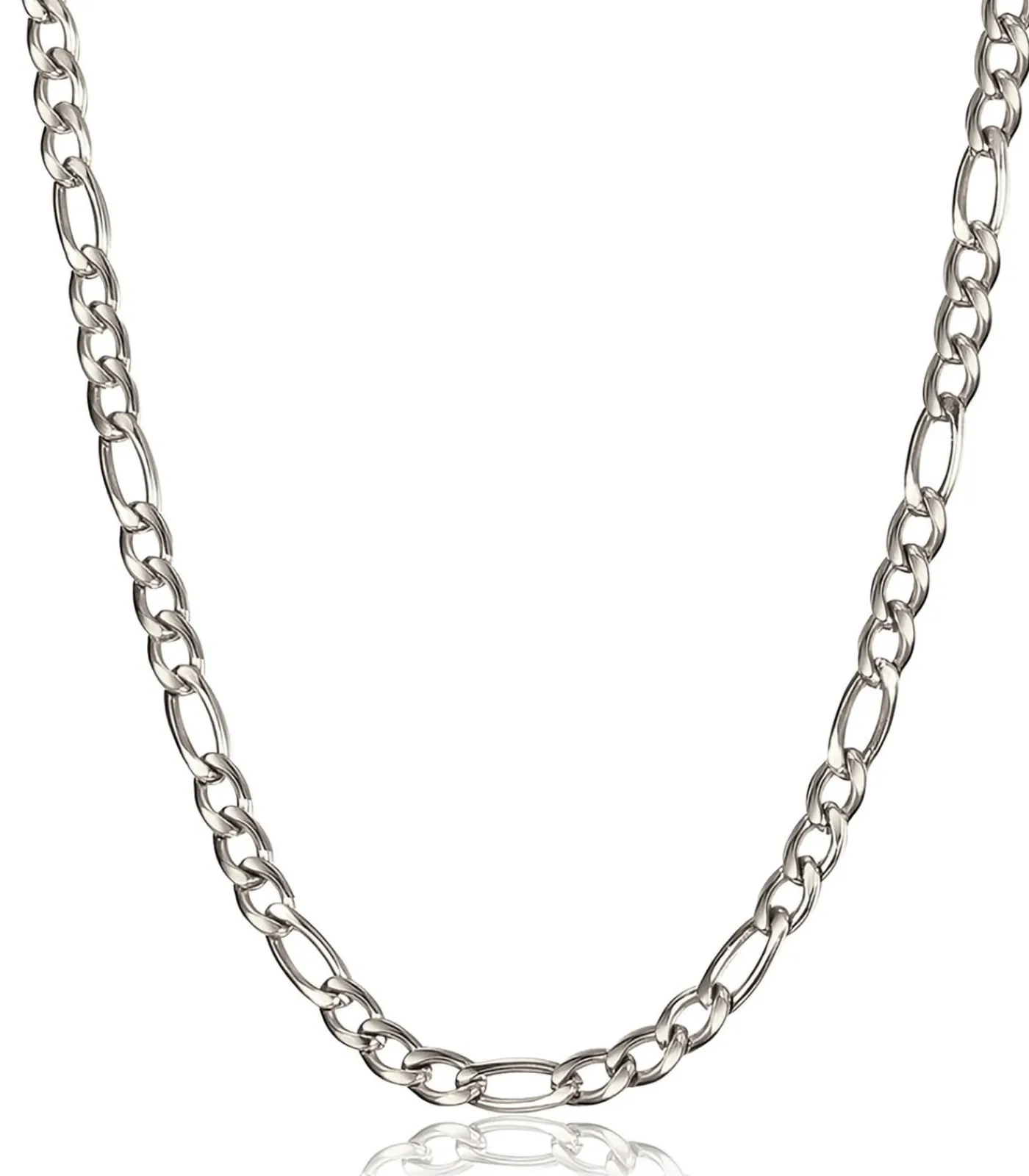 Heren TrendFox Figaro Ketting - 4,5mm - Zilver Kleurig - Staal - 60cm