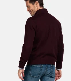 New Fijngebreid katoen-cashmere trui - Dark Mauve Heren Truien & Cardigans