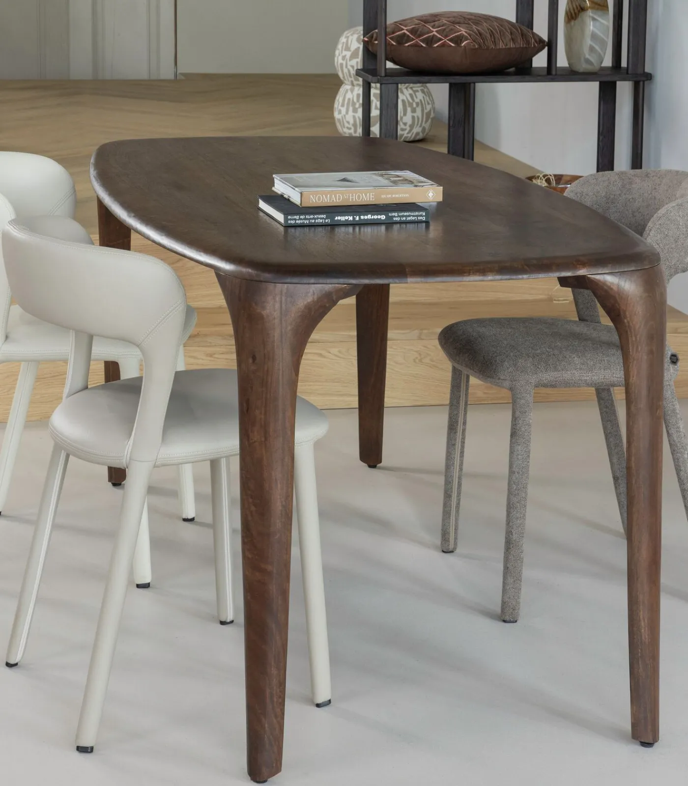 WOOOD Fiore Eettafel - Mango Hout - Walnoot - 76x190x95