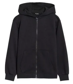 Clearance JWMM00TSWSM1859 - Trui met kap Met Volledige Ritssluiting - Zwart Kinderen Truien & Vesten