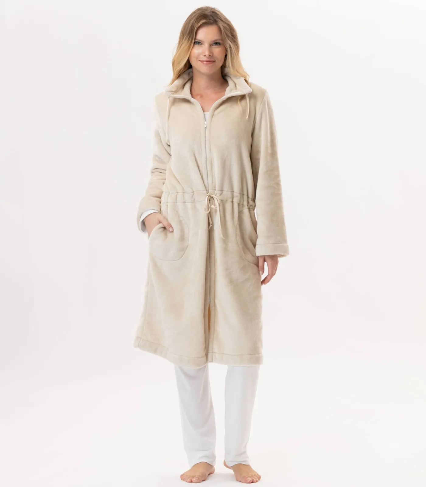 Online Flanellen jas met ritssluiting ESSENTIEL H53B DAMES Loungewear