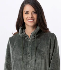 Clearance Flanellen jas met ritssluiting ESSENTIEL H53B DAMES Loungewear