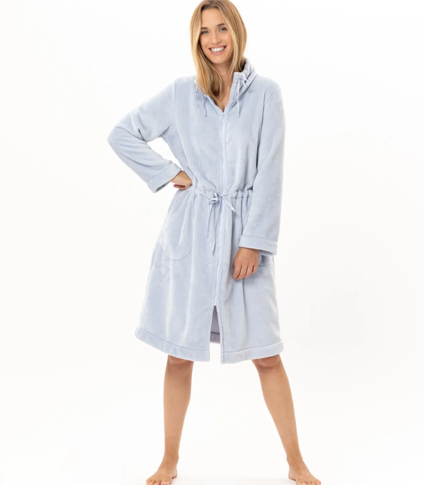 Hot Flanellen jas met ritssluiting ESSENTIEL H53B DAMES Loungewear