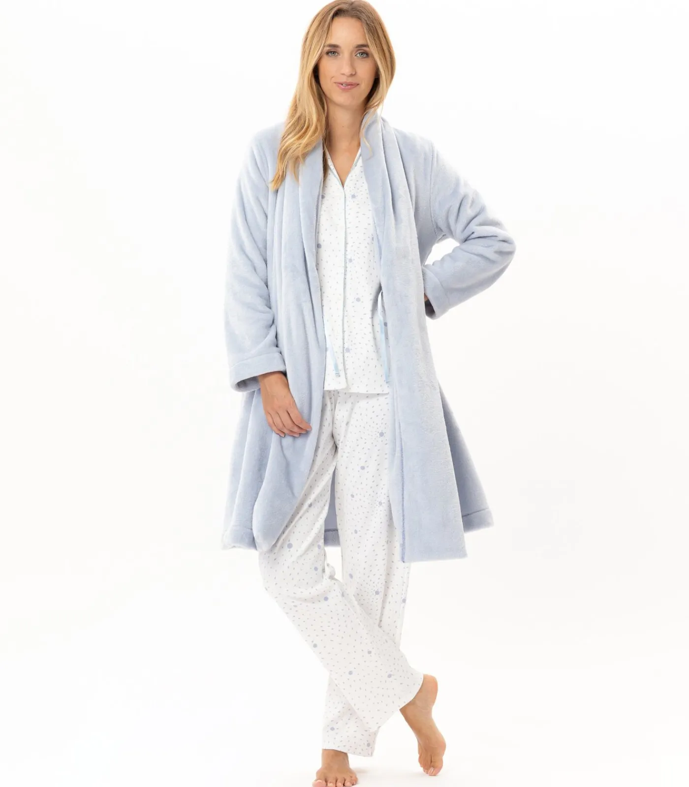 Best Flanellen pluche jas ESSENTIEL H55B DAMES Loungewear