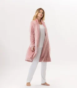 Sale Flanellen pluche jas ESSENTIEL H55B DAMES Loungewear