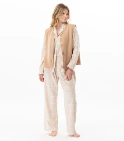 DAMES LE CHAT Flanellen pluche vest MONTAUK 130