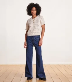 DAMES La Fée Maraboutée Flare jeans met hoge taille van biologisch katoen