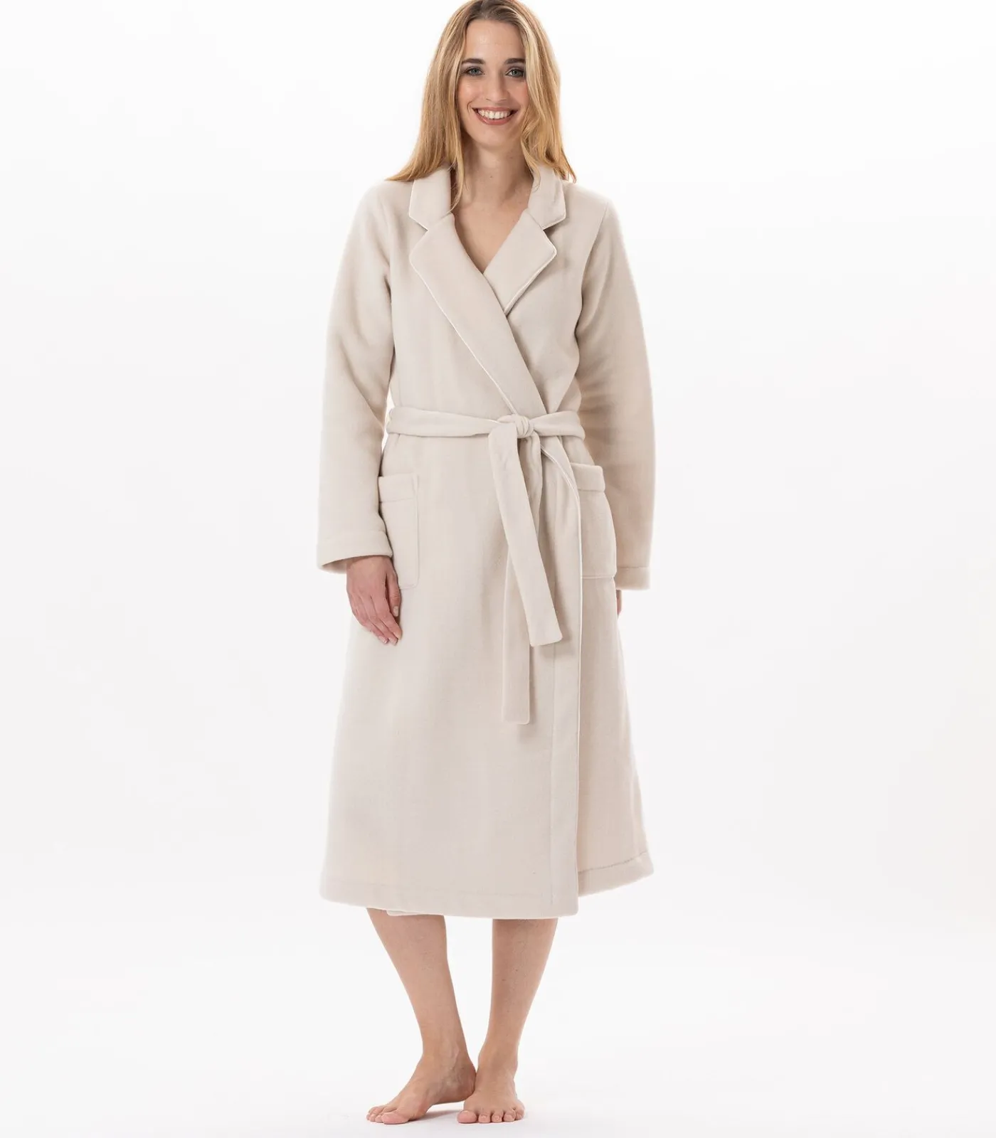 DAMES LE CHAT Fleece badjas met overslag ESSENTIEL H65A