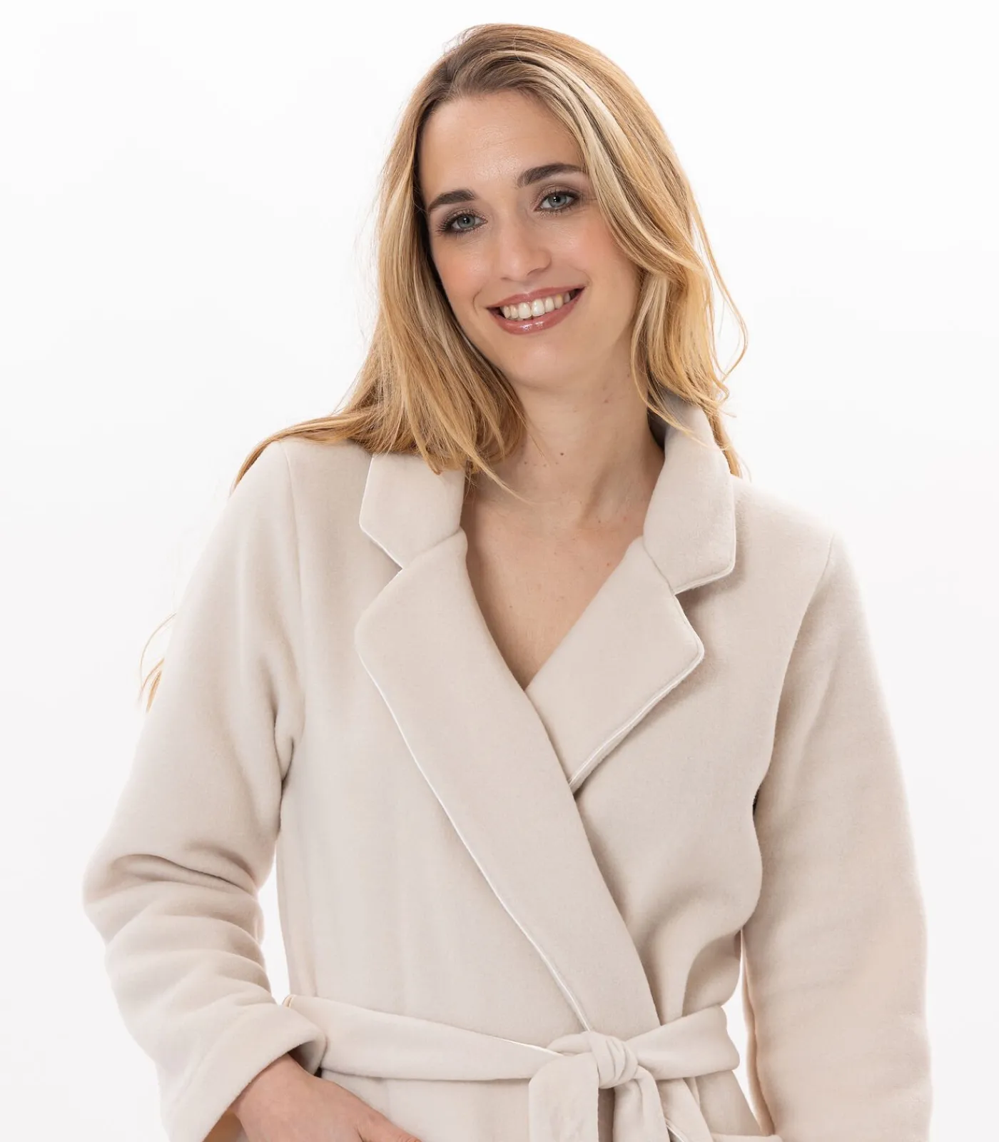 DAMES LE CHAT Fleece badjas met overslag ESSENTIEL H65A