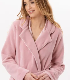 Outlet Fleece badjas met overslag ESSENTIEL H65A DAMES Loungewear