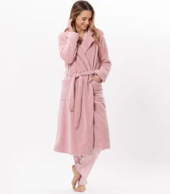 Outlet Fleece badjas met overslag ESSENTIEL H65A DAMES Loungewear