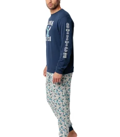 New Fluwelen pyjama broek top lange mouwen Aloha Stitch Heren Pyjama's