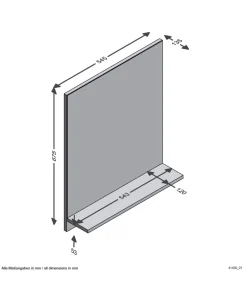 Clearance Wandspiegel met schap 54,5x13,5x67,5 cm artisan eiken Spiegels