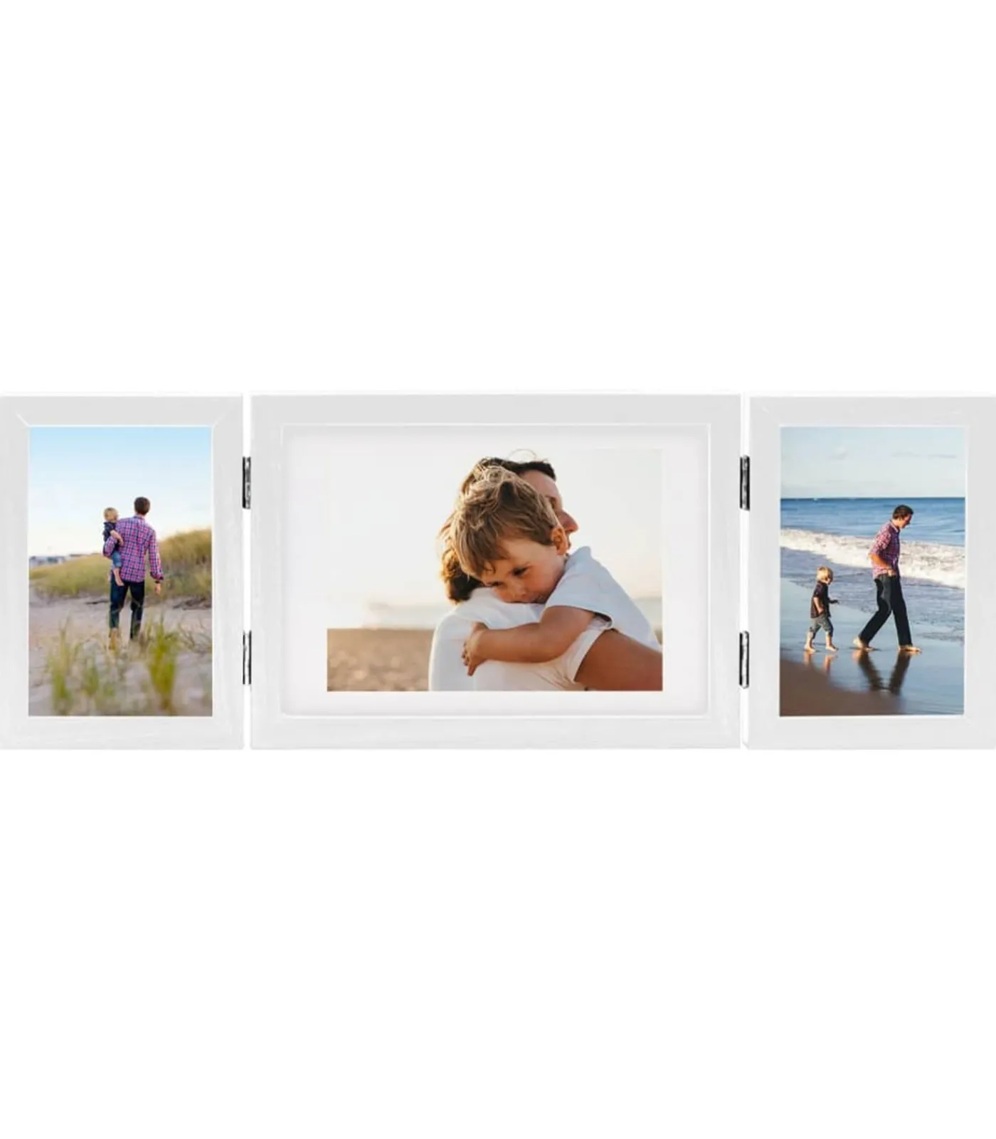 vidaXL Fotolijst drieluik 22x15 cm+2x(10x15 cm) wit