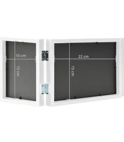 vidaXL Fotolijst drieluik 22x15 cm+2x(10x15 cm) wit