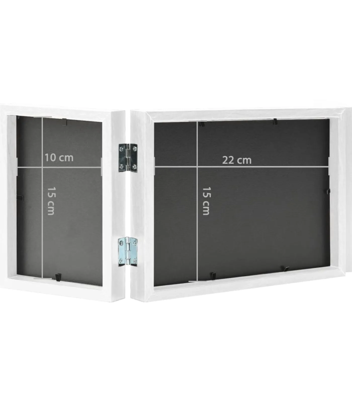 vidaXL Fotolijst drieluik 22x15 cm+2x(10x15 cm) wit