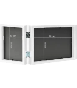 vidaXL Fotolijst drieluik 28x18 cm+2x(13x18 cm) wit