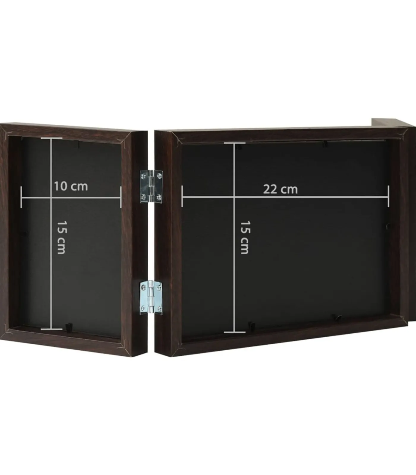 Outlet Fotolijst drieluik 22x15 cm+2x(10x15 cm) donkerbruin Fotolijsten