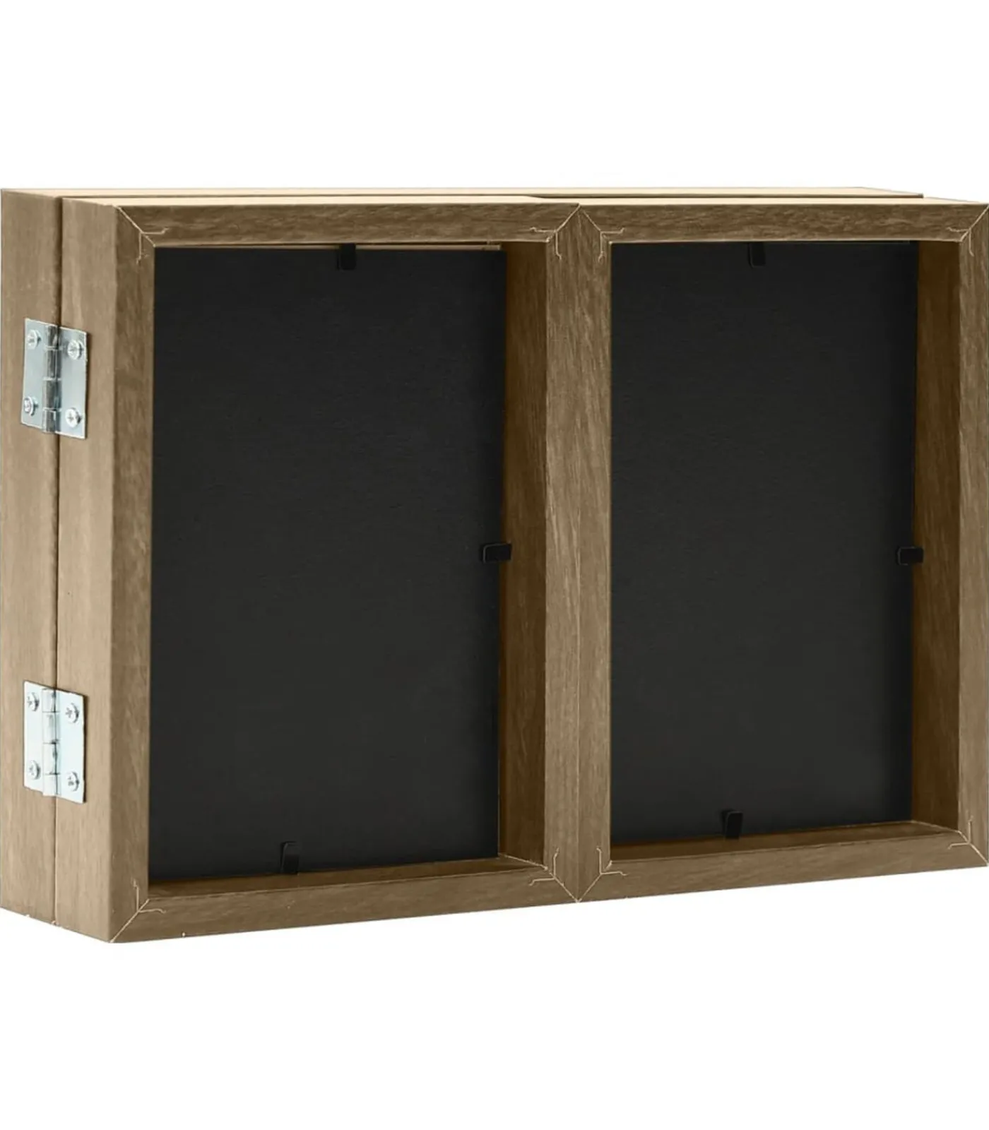 vidaXL Fotolijst drieluik 28x18 cm+2x(13x18 cm) lichtbruin