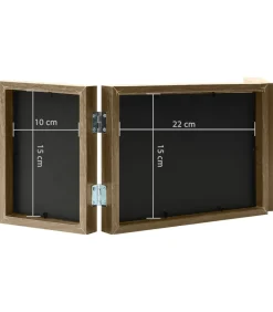 vidaXL Fotolijst drieluik 22x15 cm+2x(10x15 cm) lichtbruin