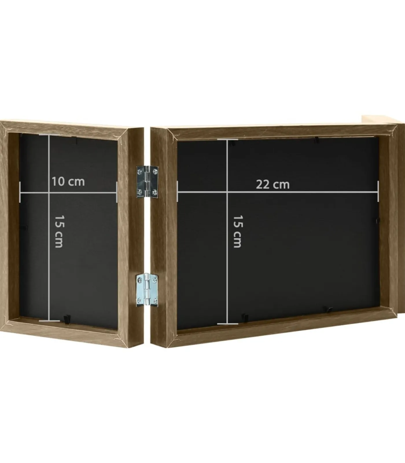vidaXL Fotolijst drieluik 22x15 cm+2x(10x15 cm) lichtbruin