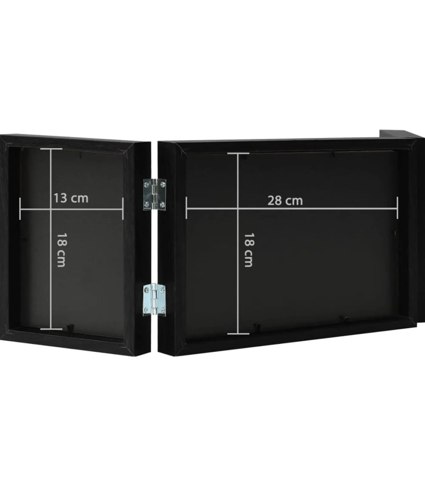 vidaXL Fotolijst drieluik 28x18 cm+2x(13x18 cm) zwart