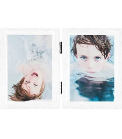 vidaXL Fotolijst tweeluik 2x(10x15 cm) wit