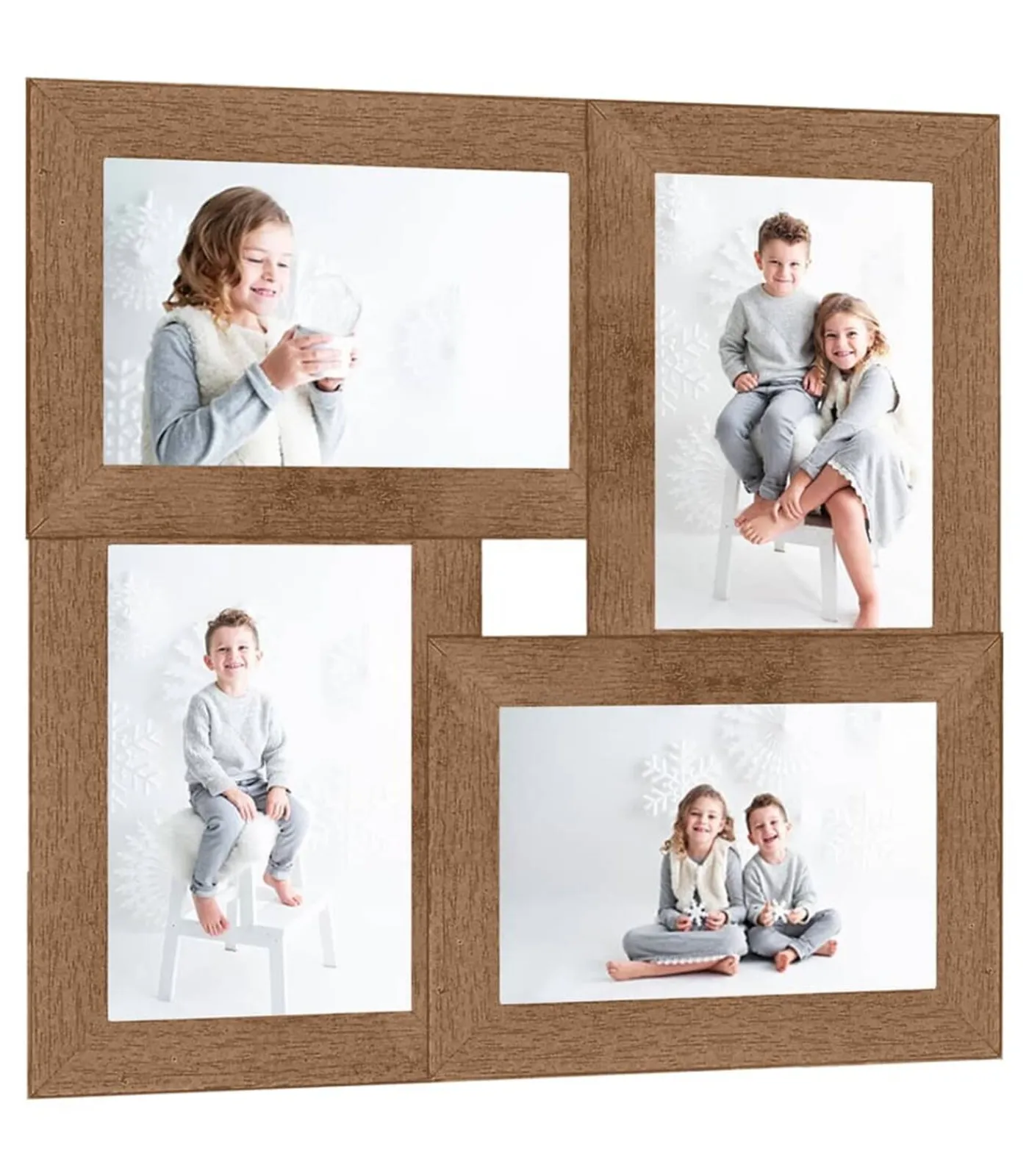 Discount Fotolijst voor 4x(13x18 cm) foto MDF lichtbruin Fotolijsten