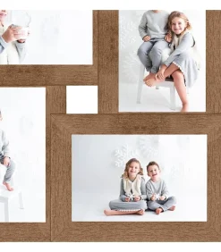 Discount Fotolijst voor 4x(13x18 cm) foto MDF lichtbruin Fotolijsten