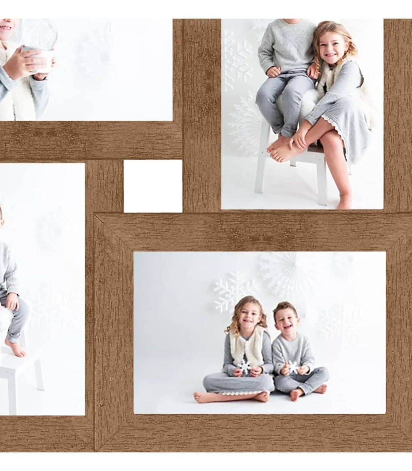 Discount Fotolijst voor 4x(13x18 cm) foto MDF lichtbruin Fotolijsten