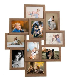 vidaXL Fotolijst voor 10x(10x15 cm) foto MDF lichtbruin