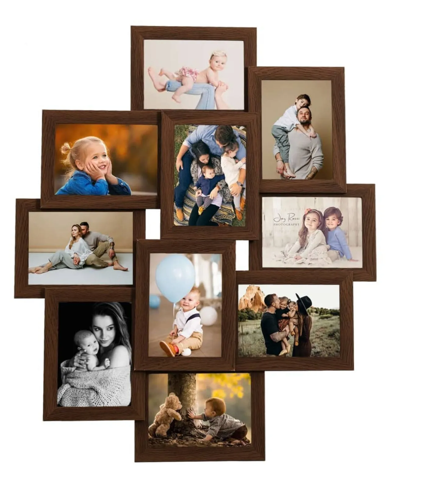 Clearance Fotolijst voor 10x(13x18 cm) foto MDF donkerbruin Fotolijsten