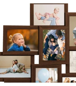 Clearance Fotolijst voor 10x(13x18 cm) foto MDF donkerbruin Fotolijsten