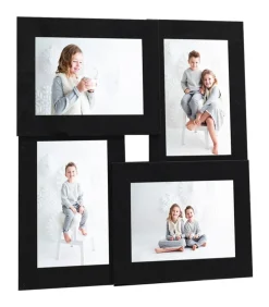 vidaXL Fotolijst voor 4x(10x15 cm) foto MDF zwart