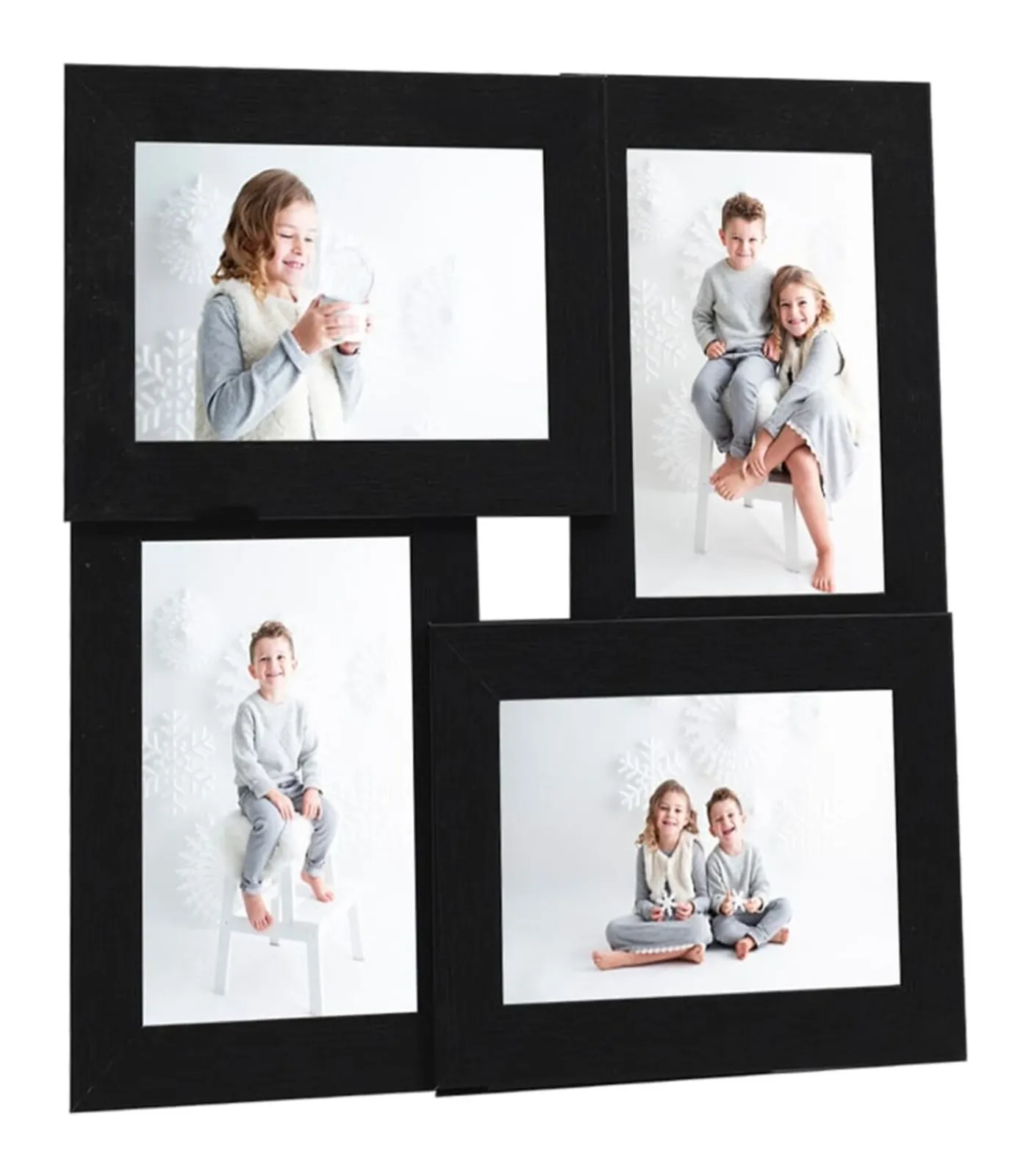 vidaXL Fotolijst voor 4x(10x15 cm) foto MDF zwart