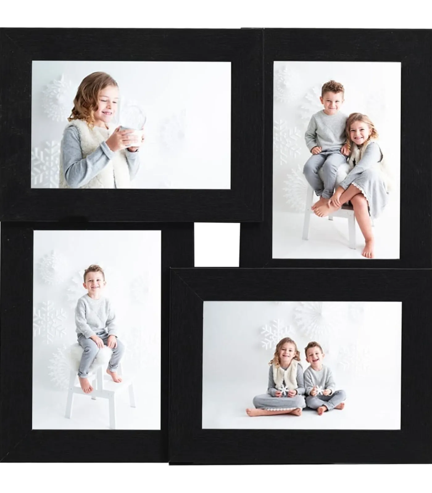 vidaXL Fotolijst voor 4x(10x15 cm) foto MDF zwart