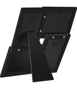 vidaXL Fotolijst voor 4x(10x15 cm) foto MDF zwart