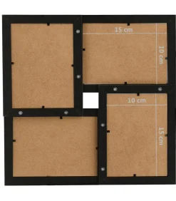 vidaXL Fotolijst voor 4x(10x15 cm) foto MDF zwart