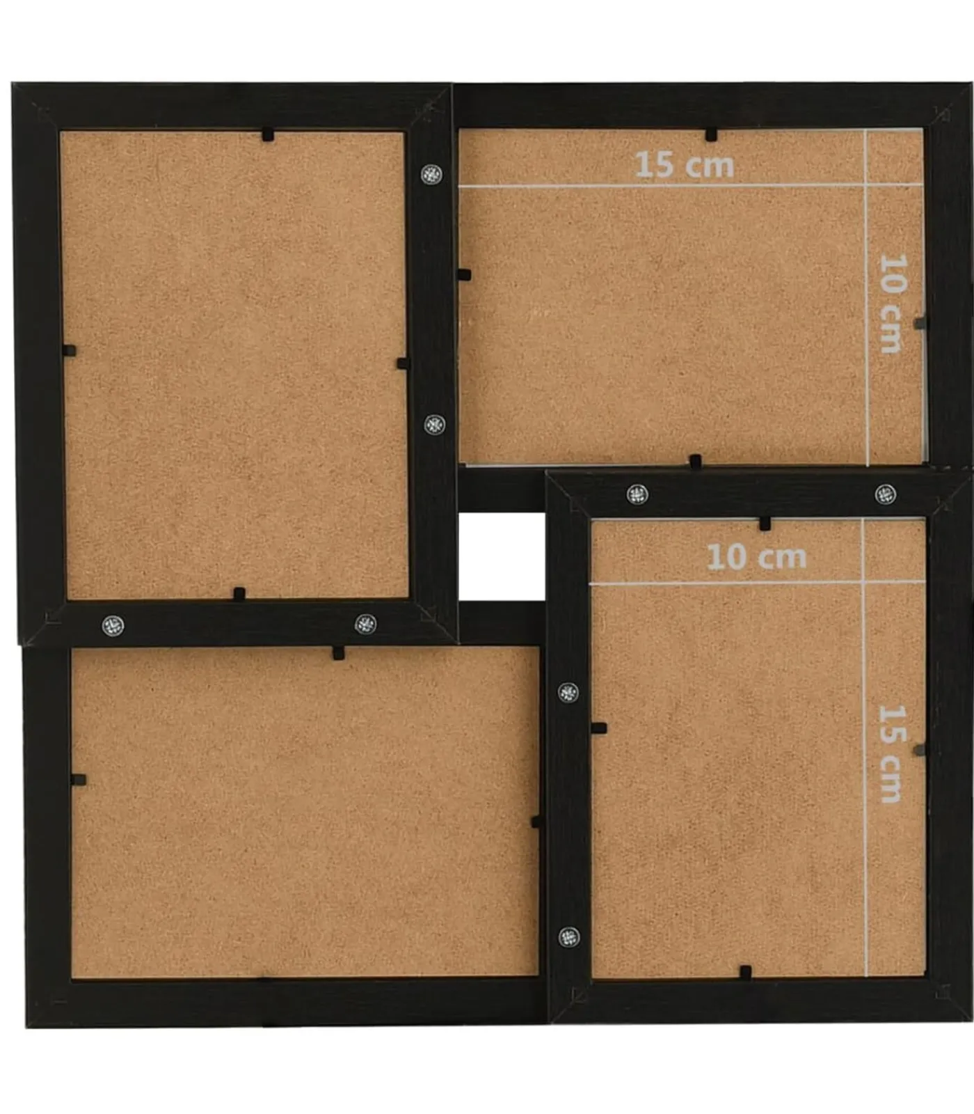 vidaXL Fotolijst voor 4x(10x15 cm) foto MDF zwart